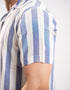 TEXTURED STRIPED CAMP COLLAR SHIRT